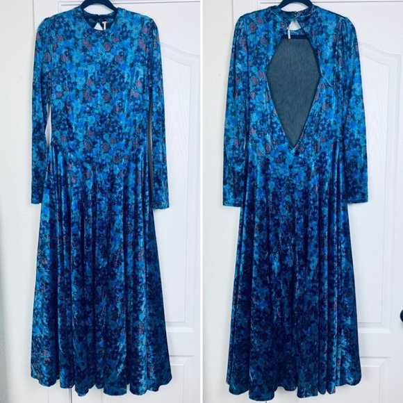 Free People Blue Floral Midi Dress - Picture 3 of 12